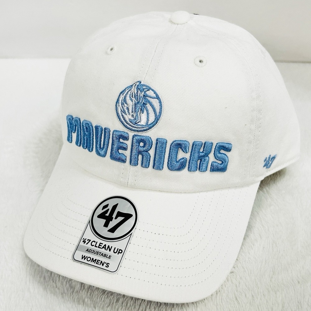 Dallas Mavericks '47 Brand Luminance Women's Clean Up Hat Cap Adjustable White
